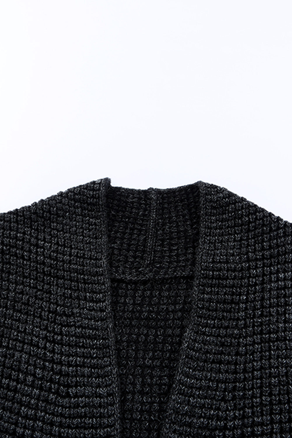 Apricot Plaid Knitted Long Open Front Cardigan - Winter Collection