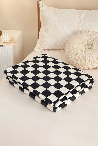 Yellow Checkered Soft Throw Plush Blanket 120*200cm