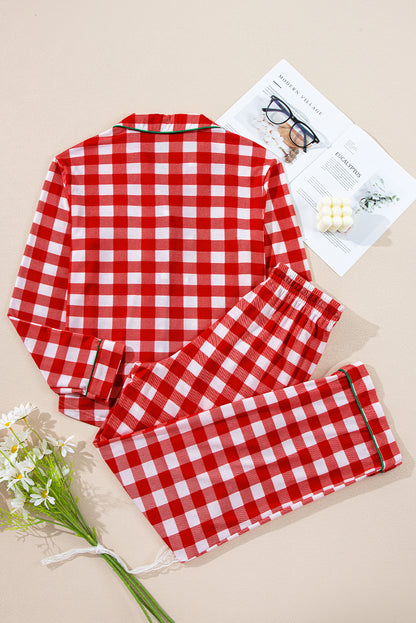 Checkered Christmas Shirt and Pants Pajama Set