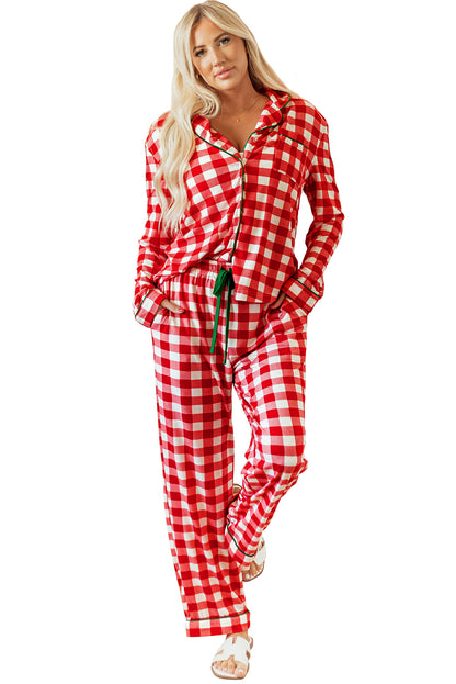 Checkered Christmas Shirt and Pants Pajama Set