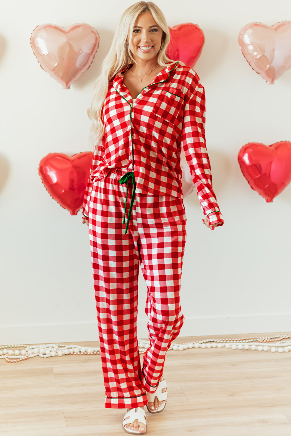 Checkered Christmas Shirt and Pants Pajama Set