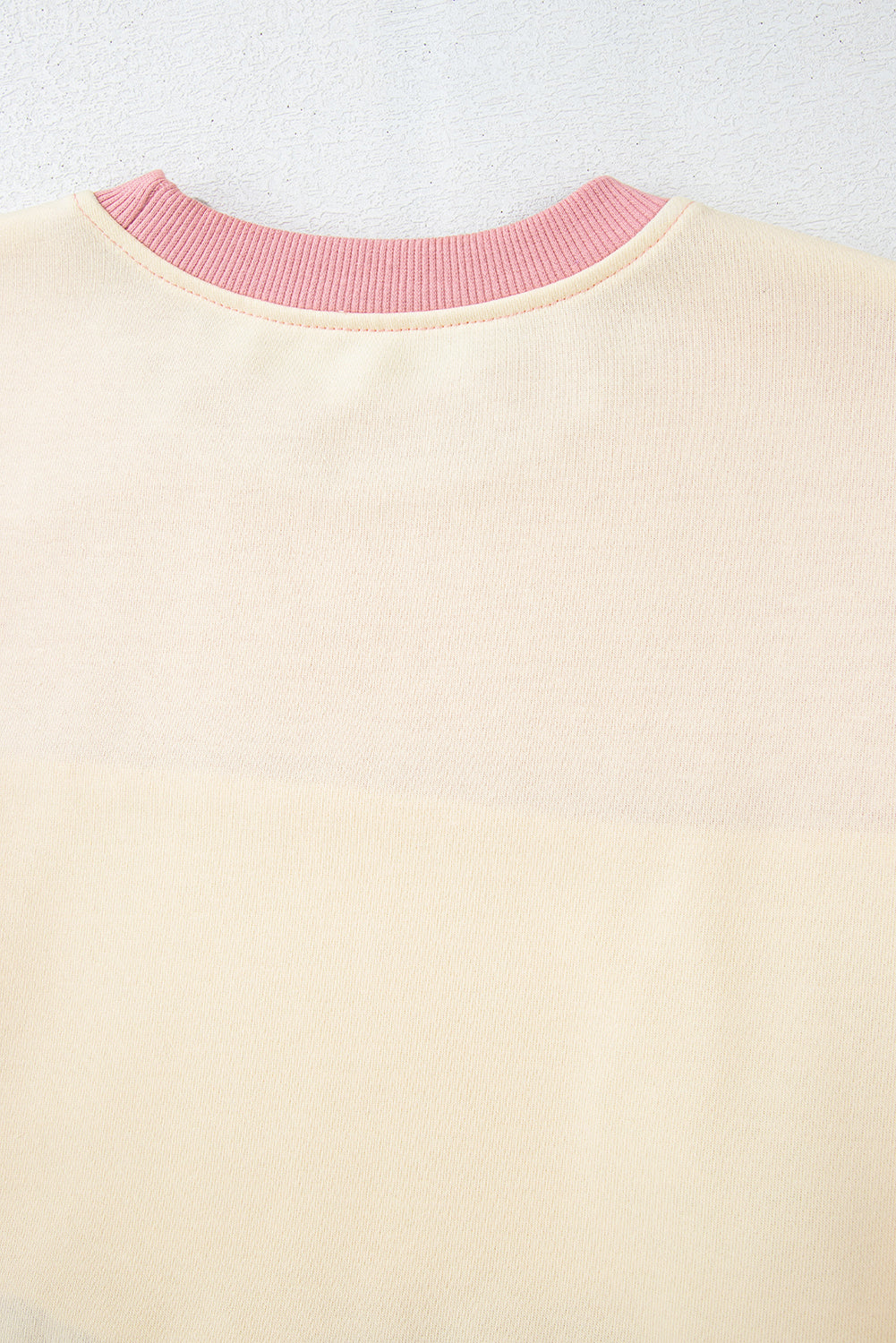 Bright Pink Colorblock Patchwork Drop Shoulder Sweatshirt