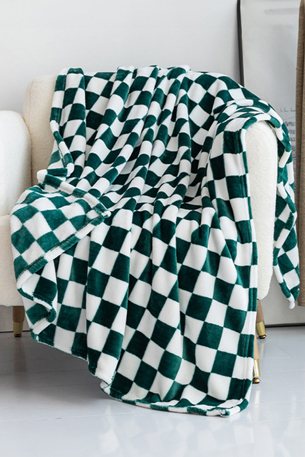 Yellow Checkered Soft Throw Plush Blanket 120*200cm