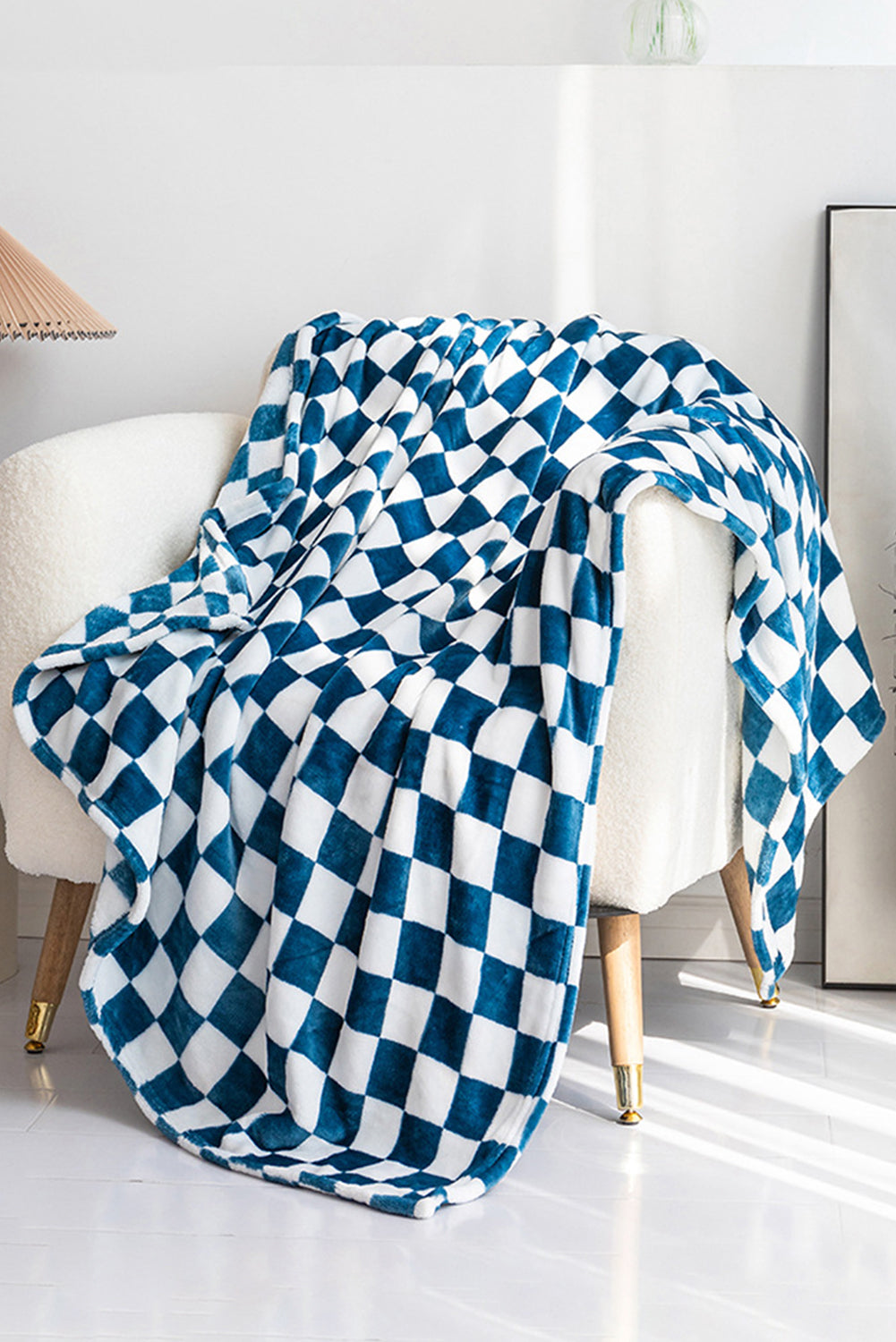 Yellow Checkered Soft Throw Plush Blanket 120*200cm