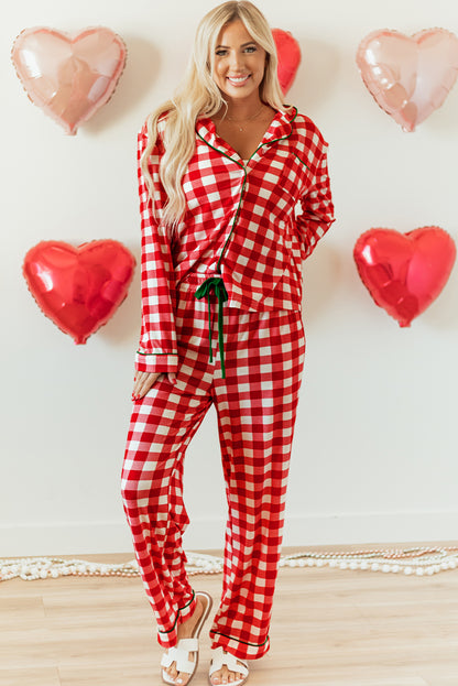 Checkered Christmas Shirt and Pants Pajama Set