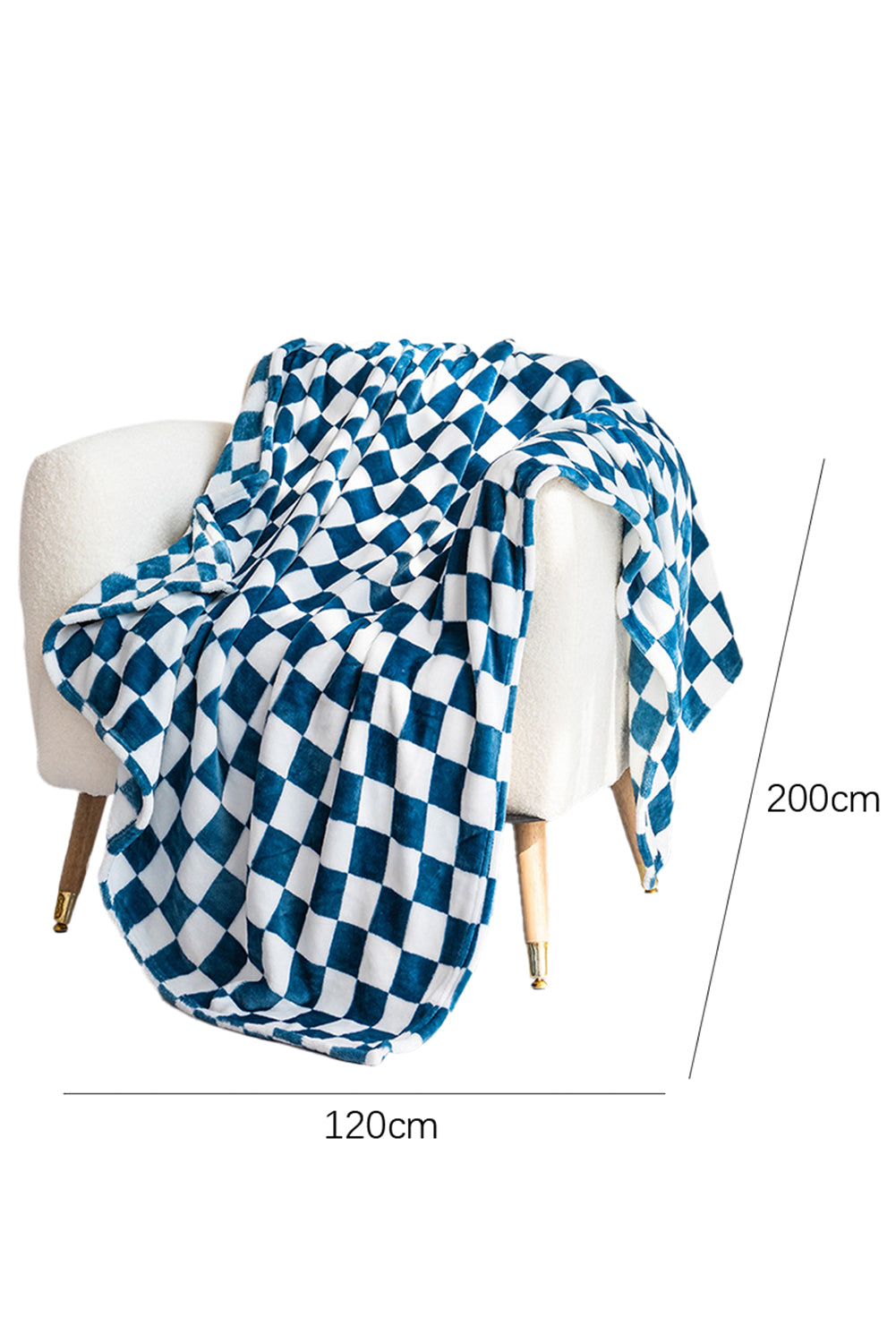 Yellow Checkered Soft Throw Plush Blanket 120*200cm