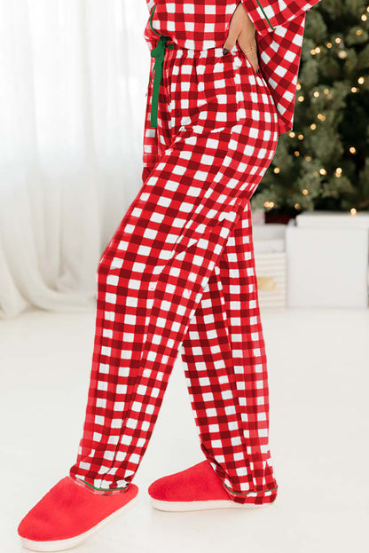 Checkered Christmas Shirt and Pants Pajama Set