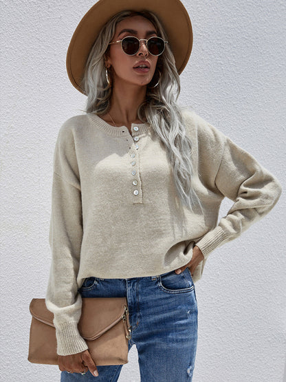 Button up Pullover Sweater