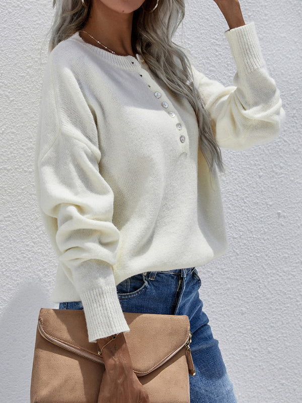 Button up Pullover Sweater