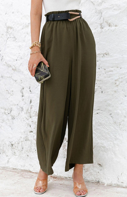 High Waist Skinny Straight Casual Wide Leg Pants