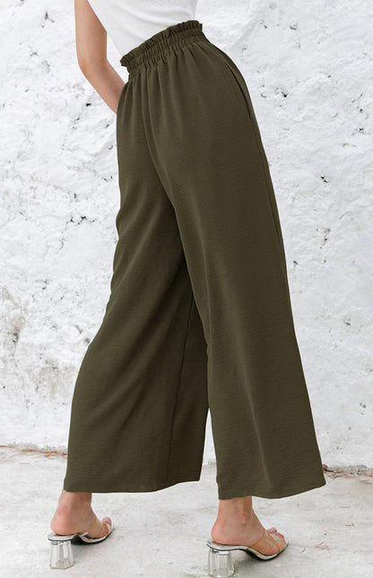 High Waist Skinny Straight Casual Wide Leg Pants