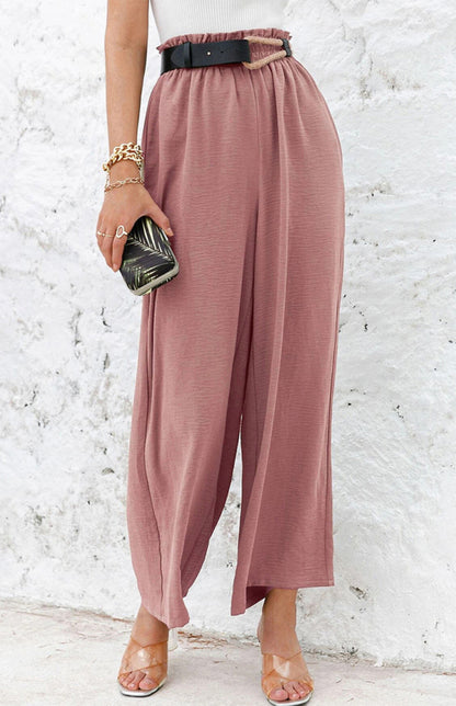 High Waist Skinny Straight Casual Wide Leg Pants