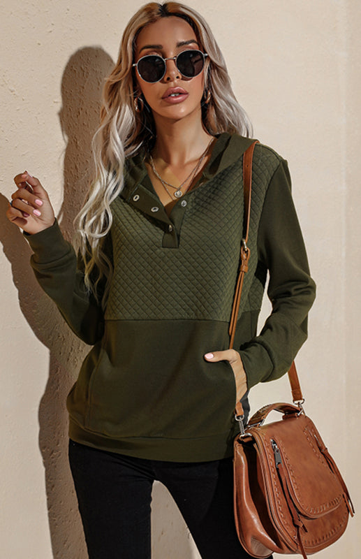 Women's Casual Long Sleeve Versatile Patchwork Hoodie