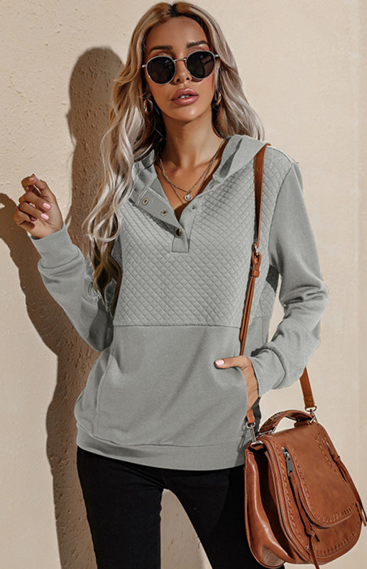 Women's Casual Long Sleeve Versatile Patchwork Hoodie