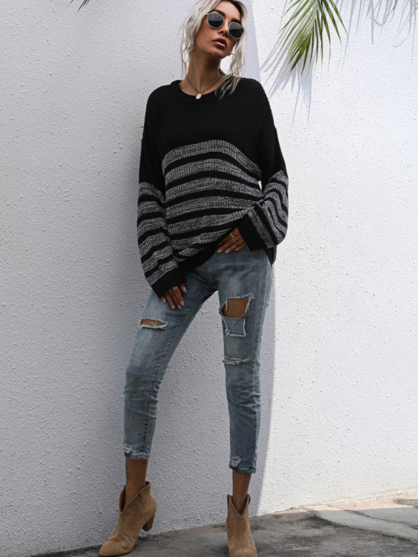 women's mid length long sleeve bottoming sweater knitted sweater