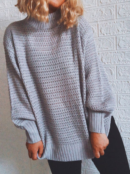 Casual Half Turtleneck Drop Sleeve Knit Sweater Sweater