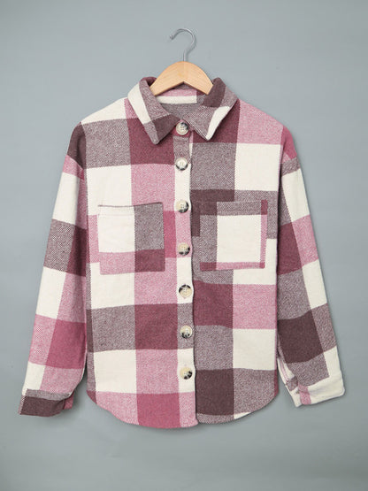 Plaid Shirt Women's New Breasted Pocket Casual Jacket Women