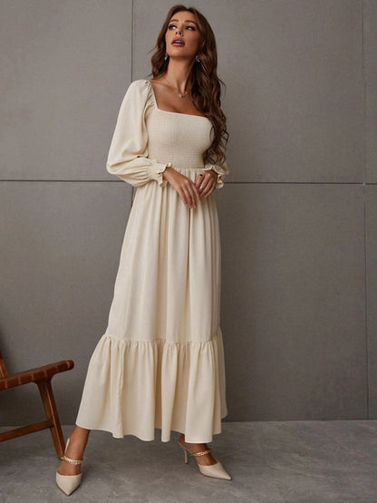 Fashion Hollow Outer Neck Long Sleeve Pullover Dress