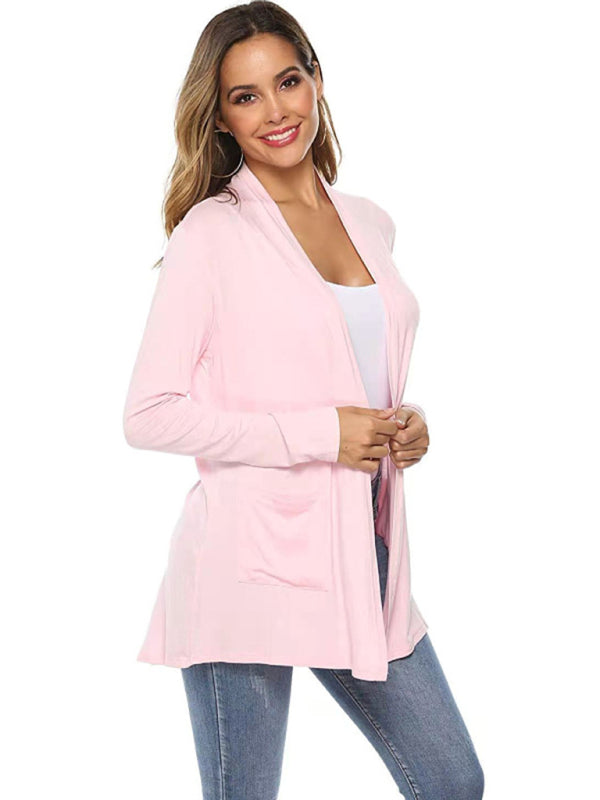 Women's all-match new mid-length long-sleeved cardigan