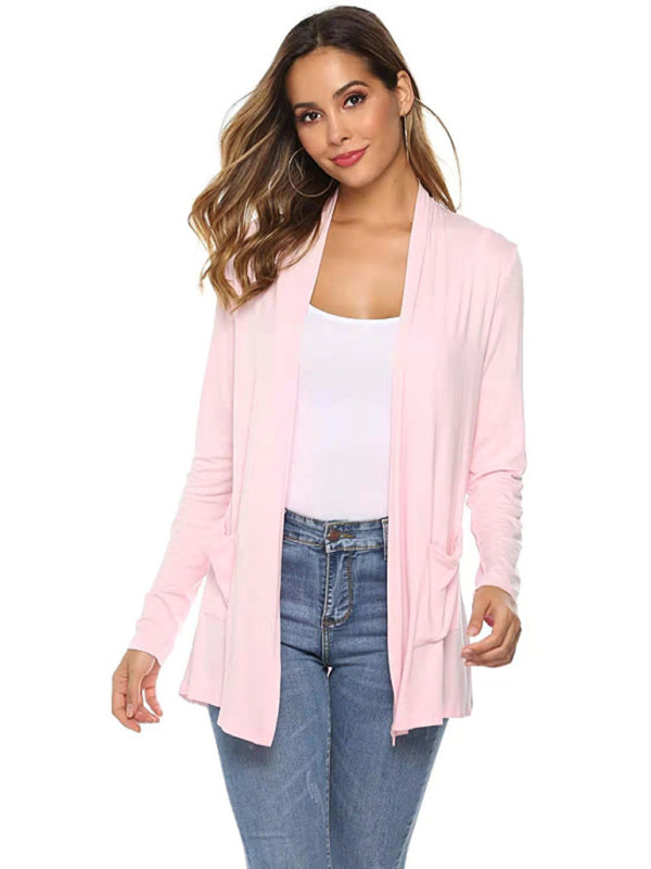 Women's all-match new mid-length long-sleeved cardigan