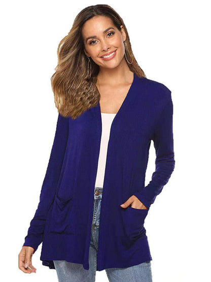 Women's all-match new mid-length long-sleeved cardigan