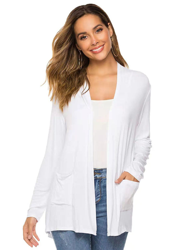 Women's all-match new mid-length long-sleeved cardigan