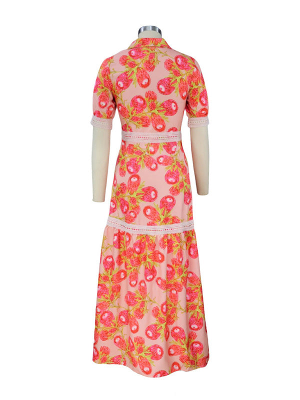 Women's Bohemian Floral Print Midi Dress