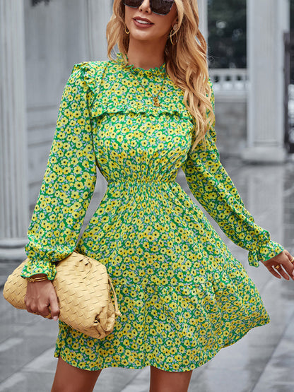 New women's fashion waist print dress