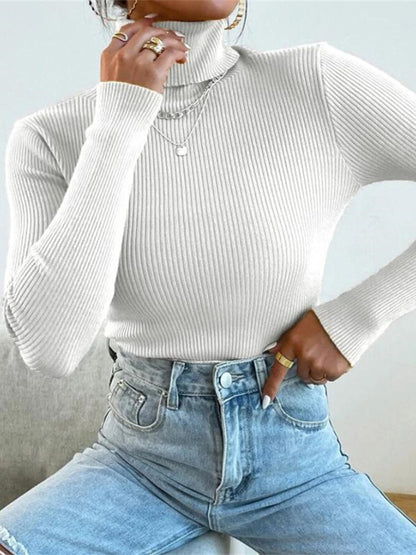 Women's Christmas turtleneck tight knit top