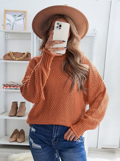 Women's loose long sleeve thermal sweater top