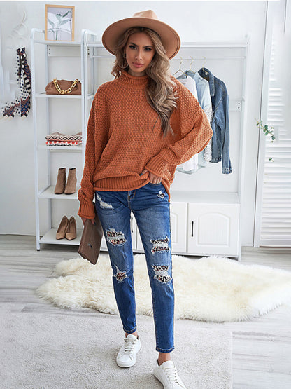 Women's loose long sleeve thermal sweater top