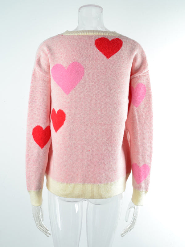 Women's Love Valentine's Day Round Neck Knitted Sweater