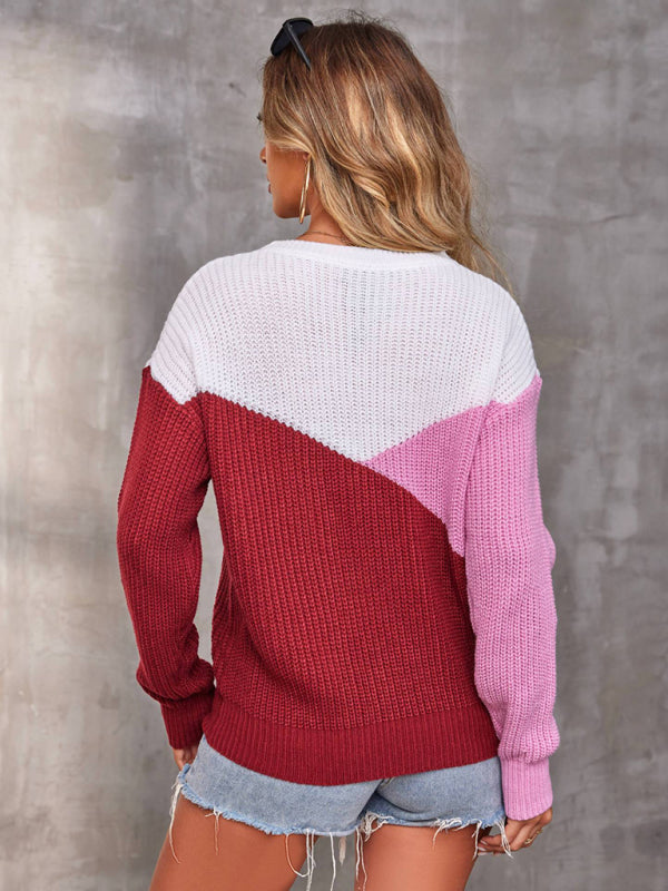 Casual Multicolor Round Neck Long Sleeve sweater