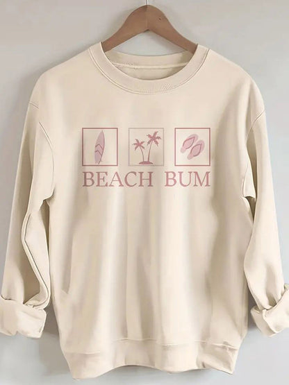 Women's wholesale round neck casual beach bum letter sweatshirt