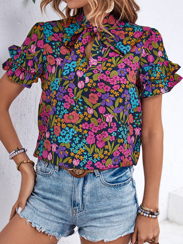 New women's clothing new printed ethnic style shirts