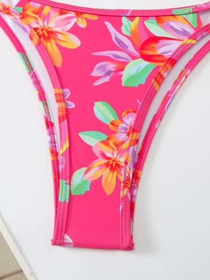 Women's New Bikini Floral Print Double Strap Swimsuit