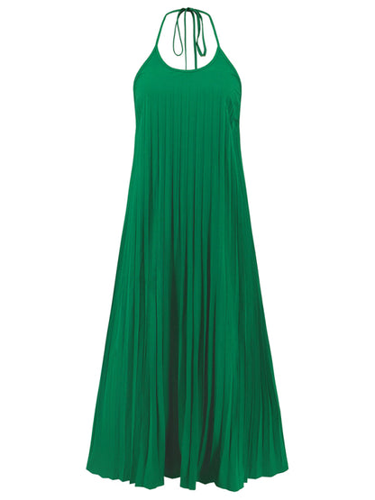 New A-hem pleated beach vacation long dress