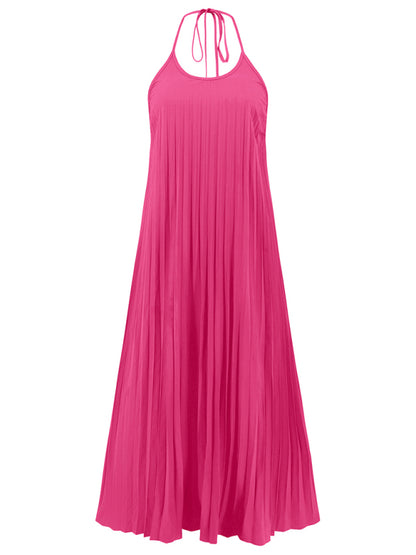 New A-hem pleated beach vacation long dress